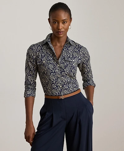 Lauren Ralph Women's Classic-Fit Paisley Cotton Voile Shirt