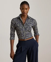 Lauren Ralph Women's Classic-Fit Paisley Cotton Voile Shirt