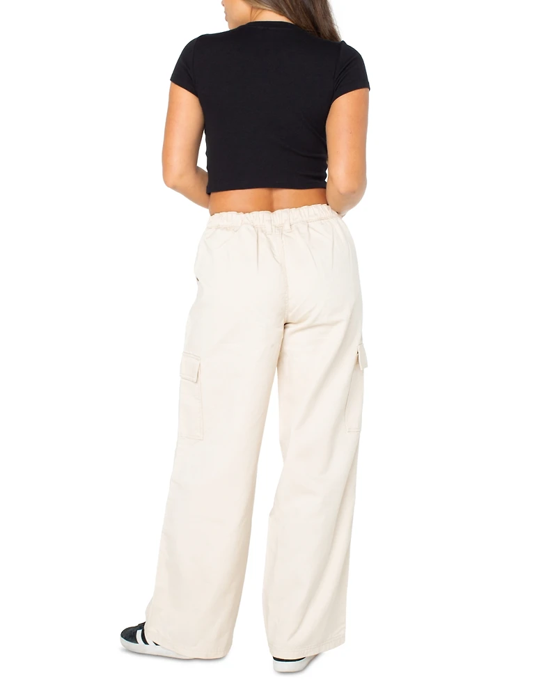 Celebrity Pink Juniors' Cargo Strap Wide-Leg Pants