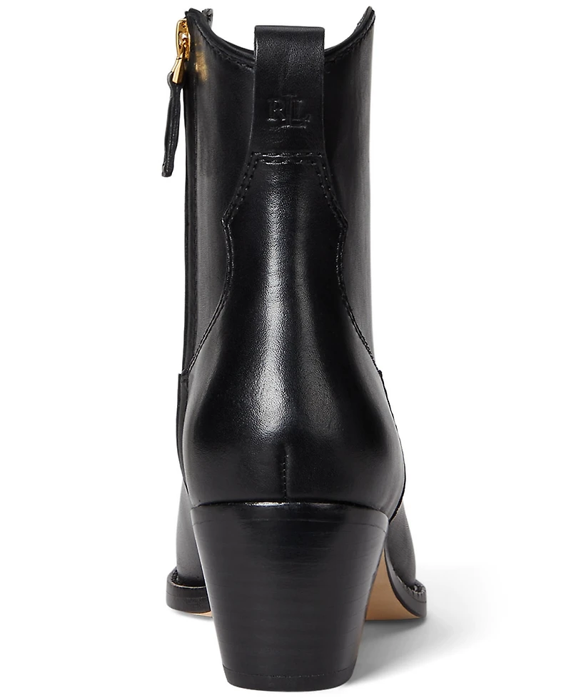 Lauren Ralph Women's Harpher Burnished Leather Booties