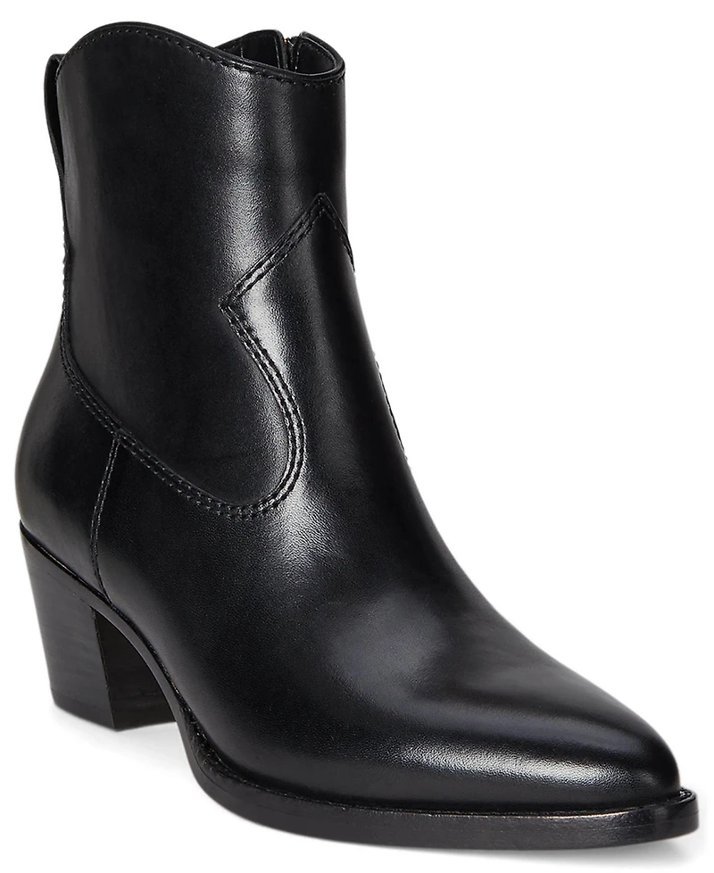 Lauren Ralph Women's Harpher Burnished Leather Booties