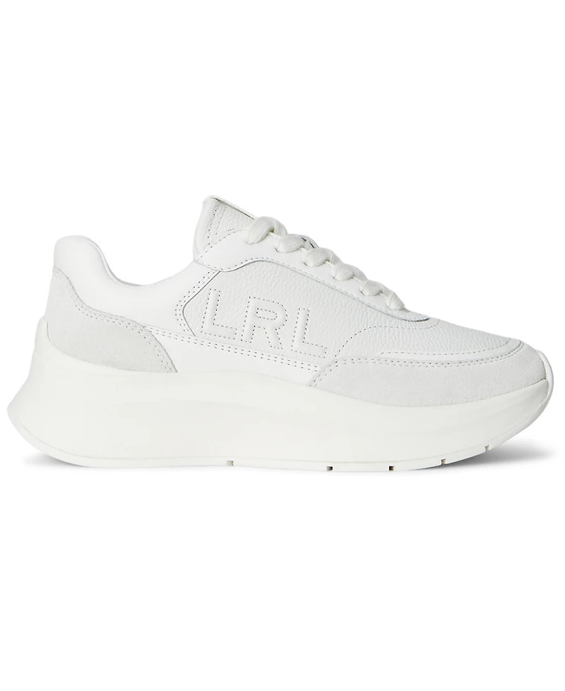 Lauren Ralph Women's Franky Tumbled Leather Sneaker