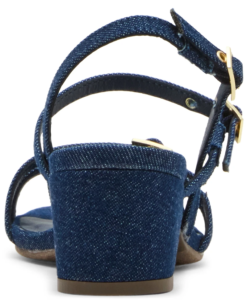 Anne Klein Women's Mackenzie Strappy Buckle Block Heel Dress Sandals