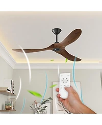 60 inch lampless ceiling fan, for indoor and outdoor, with remote control, reversible Dc motor, wood noiseless