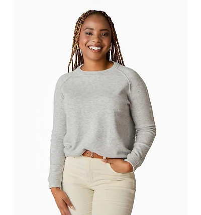 LuxLined Women's Itch-Free Merino Wool Crewneck Sweater with Soft Inner Lining