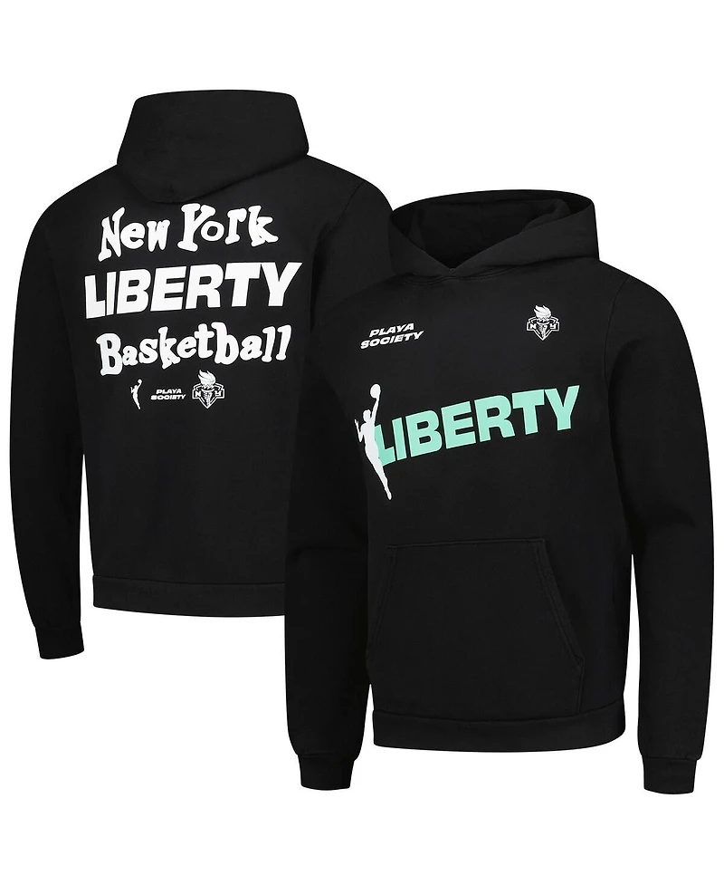 Playa Society Men's and Women's Black New York Liberty Team Pullover Hoodie