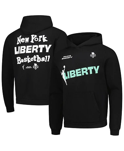 Playa Society Men's and Women's Black New York Liberty Team Pullover Hoodie