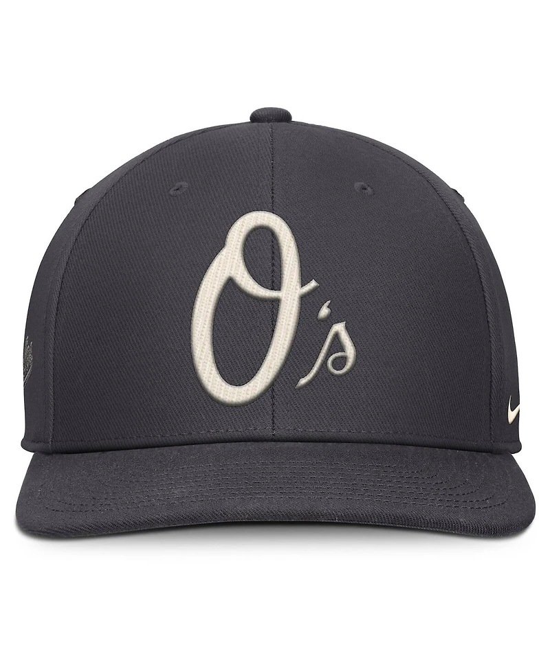 Nike Men's Anthracite Baltimore Orioles Statement Pro Snapback Hat