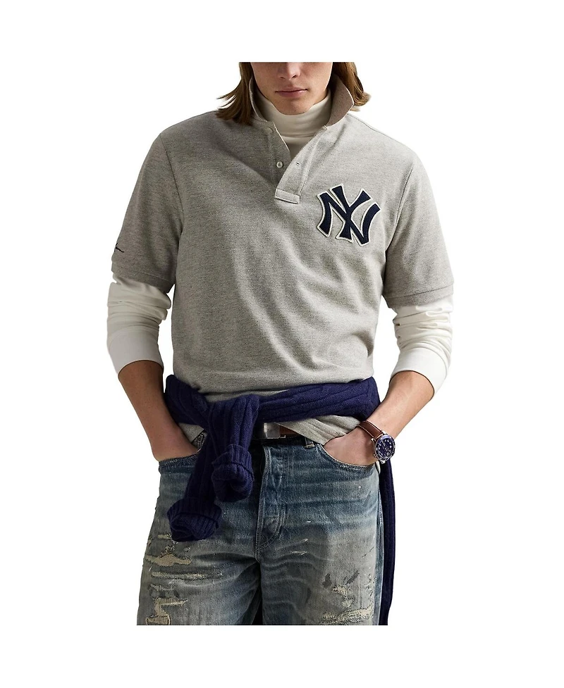 Polo Ralph Lauren Men's Heather Gray Yankees Polo Shirt