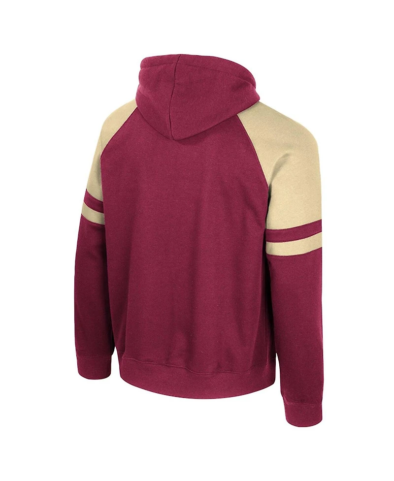 Colosseum Men's Garnet Florida State Seminoles Todd Raglan Pullover Hoodie