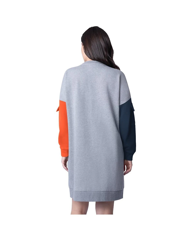 G-iii 4Her by Carl Banks Women's Heather Gray Houston Astros Free Ball Long Sleeve Sneaker Dress
