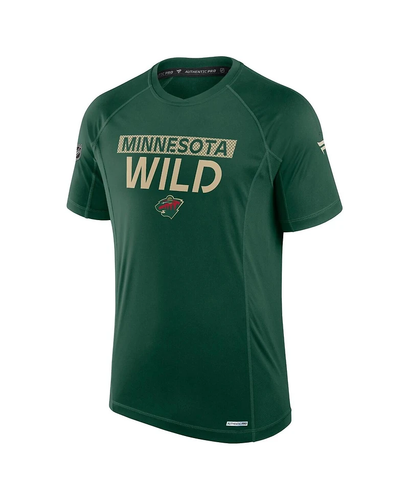 Fanatics Men's Green Minnesota Wild Authentic Pro Rink Tech T-Shirt