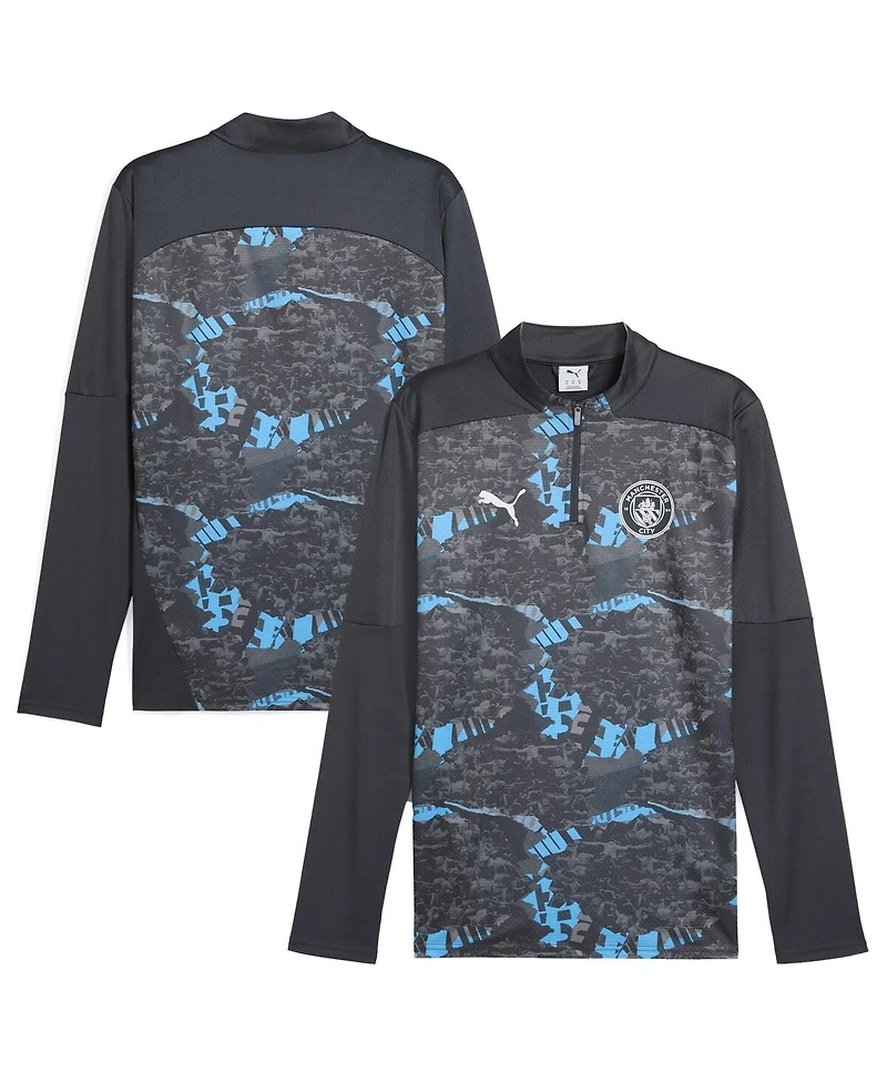 Puma Men's Navy Manchester City 2024/25 Pre-Match Quarter-Zip Sweatshirt