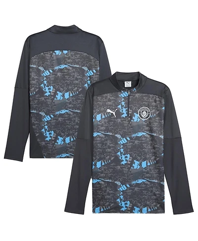 Puma Men's Navy Manchester City 2024/25 Pre-Match Quarter-Zip Sweatshirt