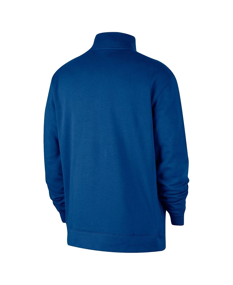 Nike Men's Blue Philadelphia 76ers Courtside Club Half-Zip Jacket