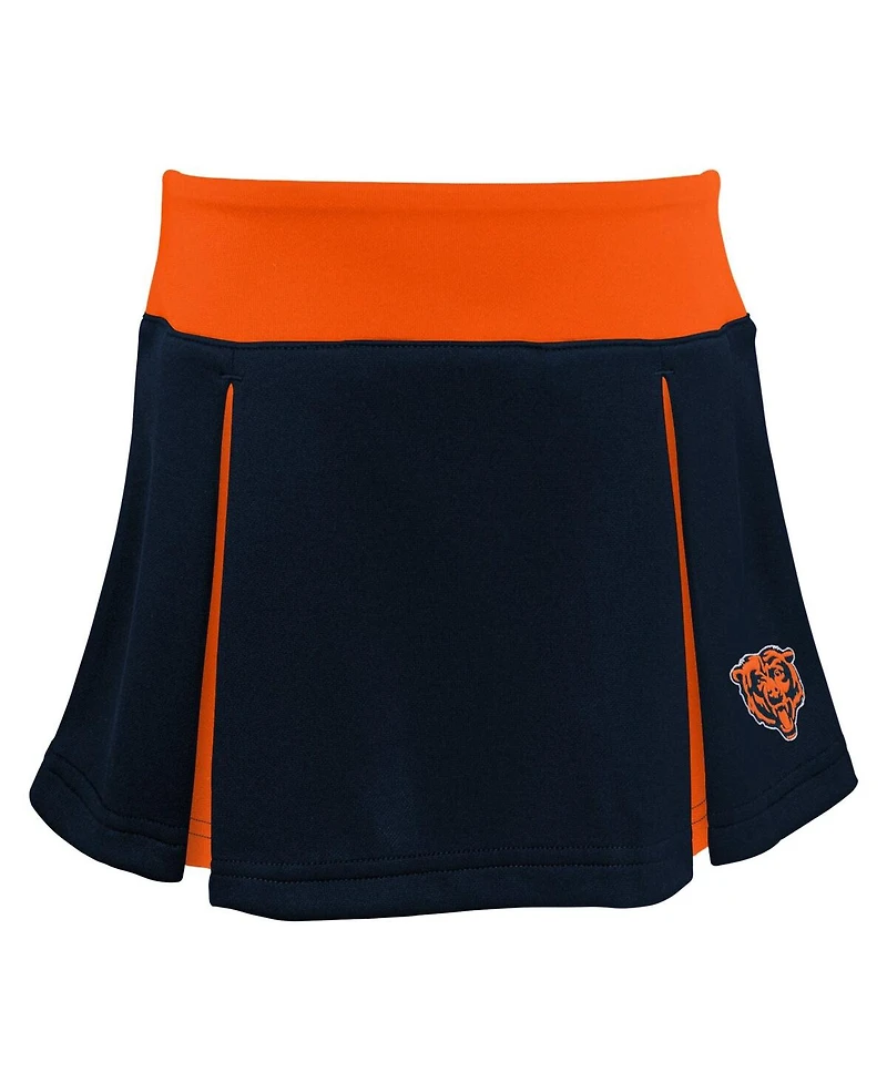 Outerstuff Girls Toddler Navy Chicago Bears Spirit Cheer 3-Piece Cheerleader Set with Bloomers