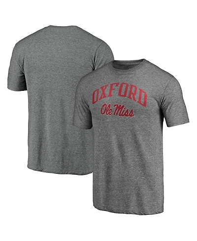 Fanatics Mto Label Men's Heather Gray Ole Miss Rebels Arched City Tri-Blend T-Shirt