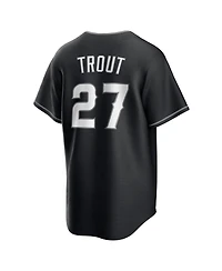 Nike Men's Mike Trout Black Los Angeles Angels Lights Out Replica Player Jersey