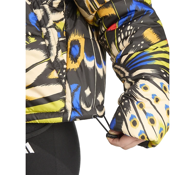 adidas Women's Farm Butterfly-Print Puffer Coat