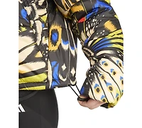 adidas Women's Farm Butterfly-Print Puffer Coat