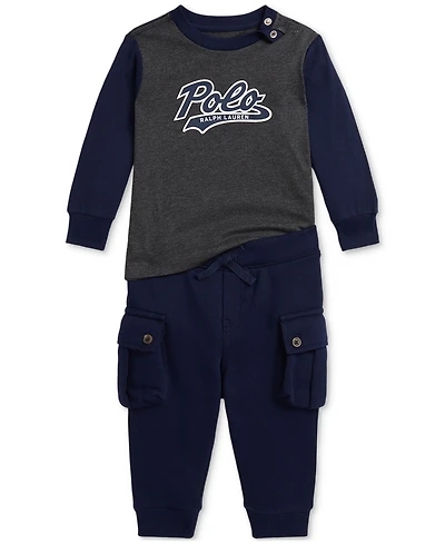 Polo Ralph Lauren Baby Boys Cotton Jersey Tee & Fleece Cargo Pant Set