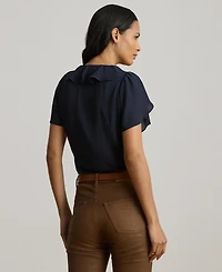 Lauren Ralph Women's Ruffle-Trim Georgette Blouse