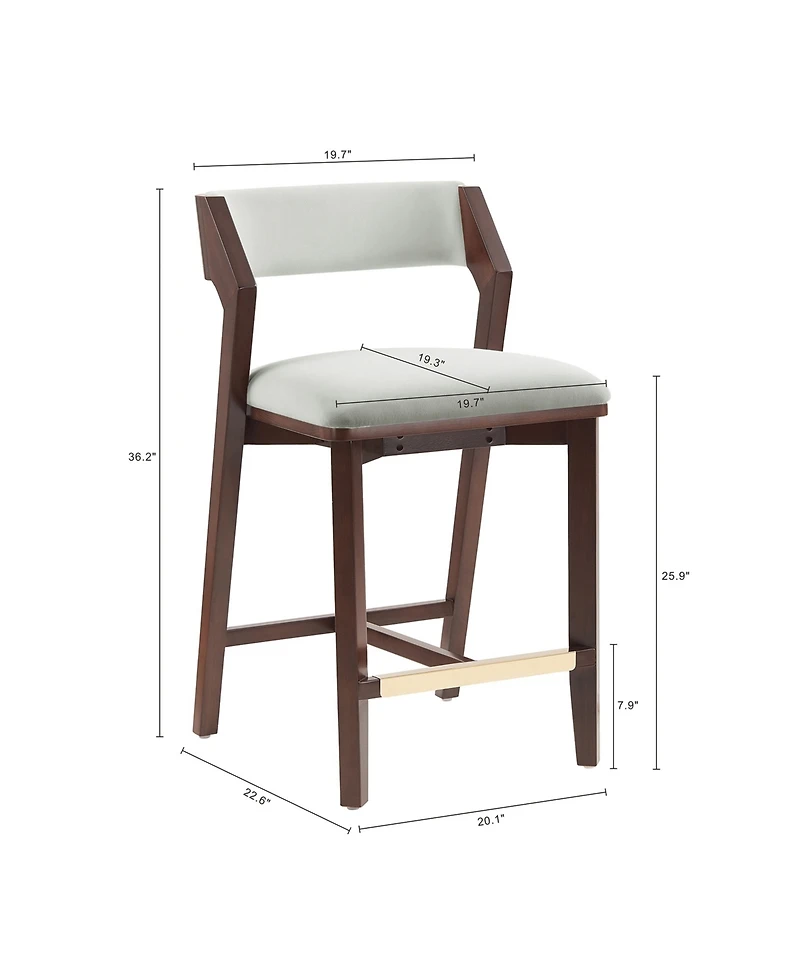 Manhattan Comfort Patricia 36.2" Velvet Upholstered Counter Stool