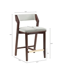 Manhattan Comfort Patricia 36.2" Velvet Upholstered Counter Stool