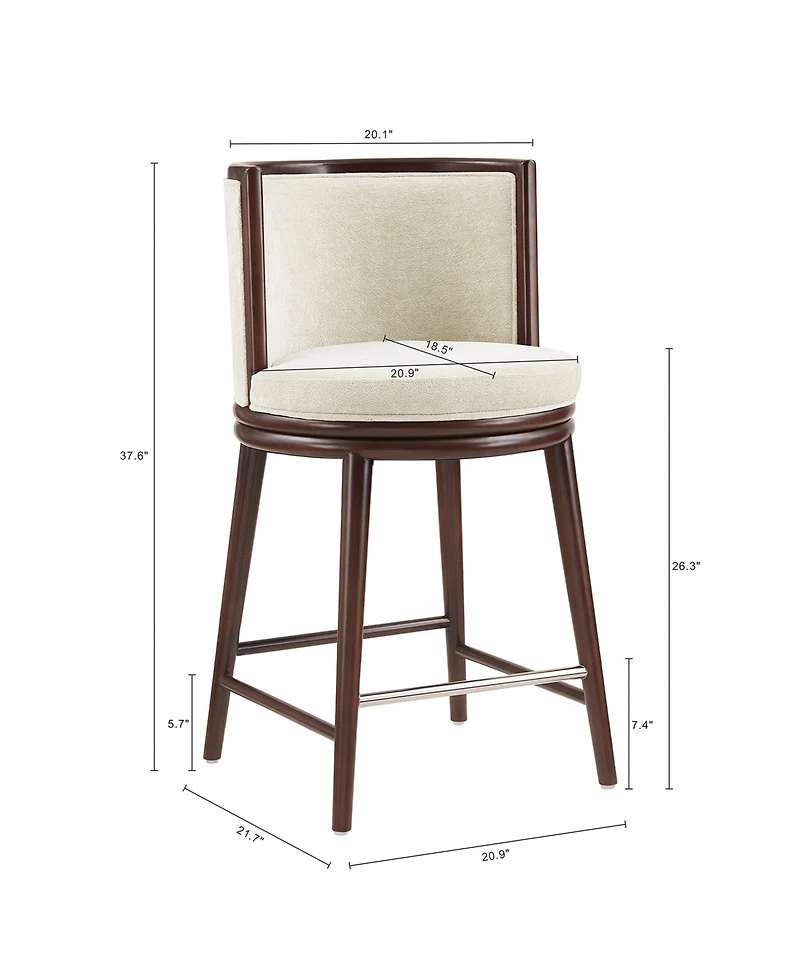 Manhattan Comfort Evalyn 37.6" Upholstered Counter Stool