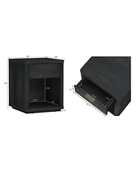 Manhattan Comfort Evelyn 20" 1-Drawer Nightstand