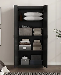 Manhattan Comfort Cornelia 29.61" 4-Shelf Storage Closet
