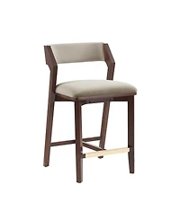 Manhattan Comfort Patricia 36.2" Velvet Upholstered Counter Stool