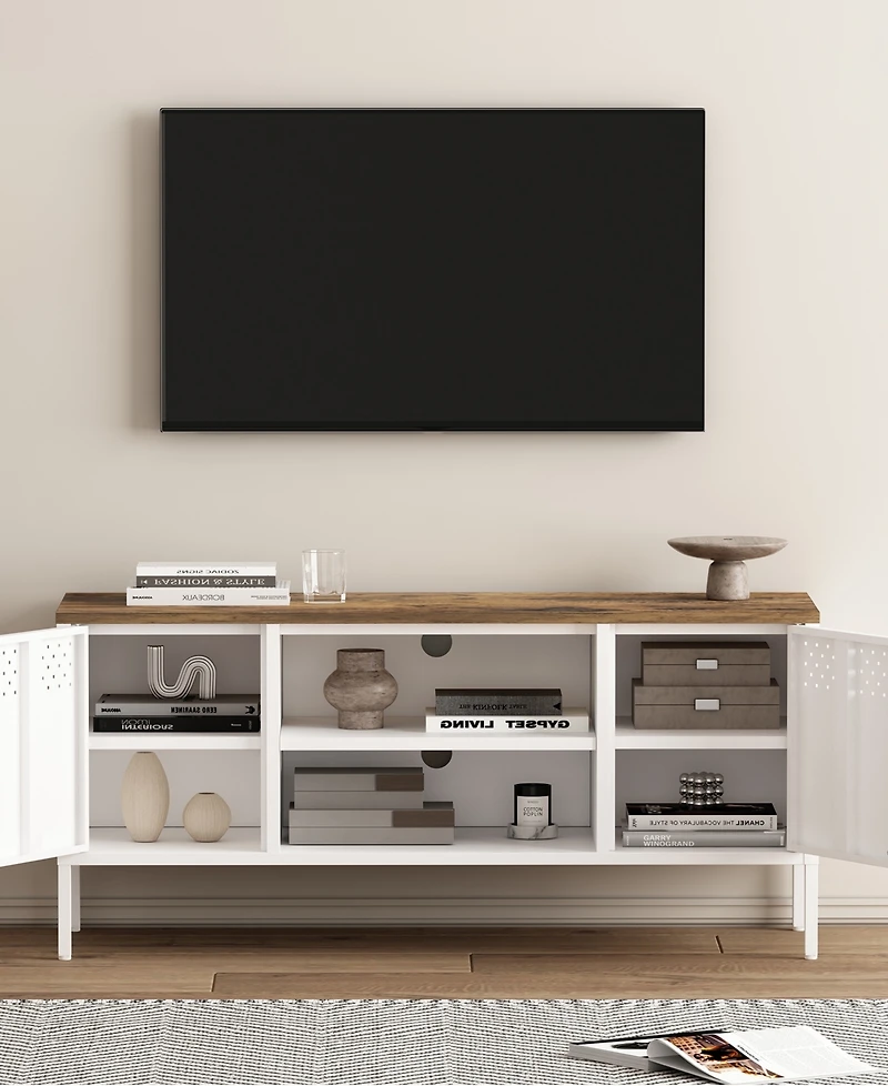 Manhattan Comfort Landen 47.3" 6-Shelf Tv Stand Fits TVs up to 40"