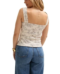Lily and Lionel London Women's Hilda Corset Inspired Josephine Print Blouse