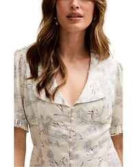 Lily and Lionel London Women's Rachel Vintage Inspired Short Sleeve Shirt