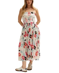 Lily and Lionel London Women's Jessica Detachable Strap Poppy Print Midi Dress