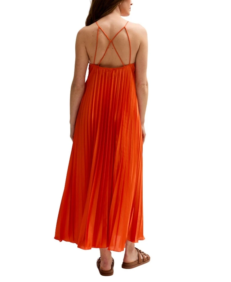 Lily and Lionel London Women's Philomena Halter Neck Pleated Maxi Dress