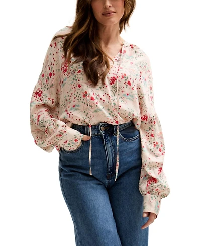 Lily and Lionel London Women's Rosetti Billowy Sleeves Print Blouse