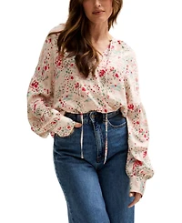 Lily and Lionel London Women's Rosetti Billowy Sleeves Print Blouse