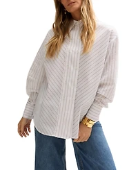 Lily and Lionel London Women's Dapper Double Placket Stripe Shirt