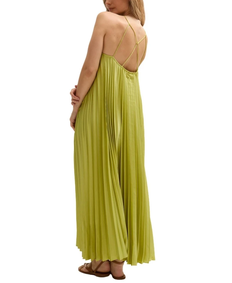 Lily and Lionel London Women's Philomena Halter Neck Pleated Maxi Dress
