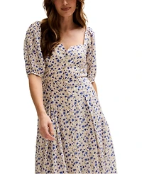 Lily and Lionel London Women's April Button Front Floral Print Midi Dress