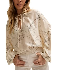 Lily and Lionel London Women's Rosetti Billowy Sleeves Print Blouse