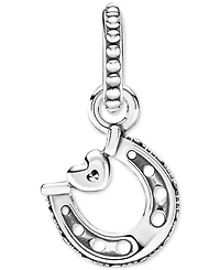 Pandora Cubic Zirconia Horseshoe & Heart Dangle Charm
