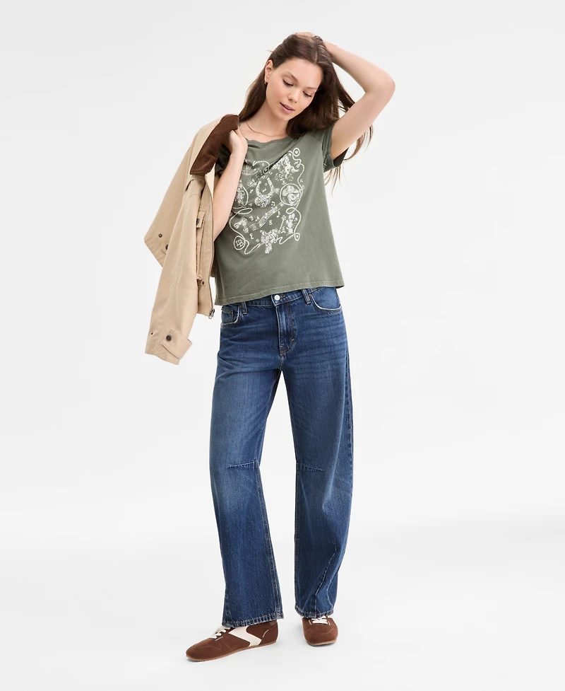 Lucky Brand Women's Western Rope Frame Classic Crew Tee