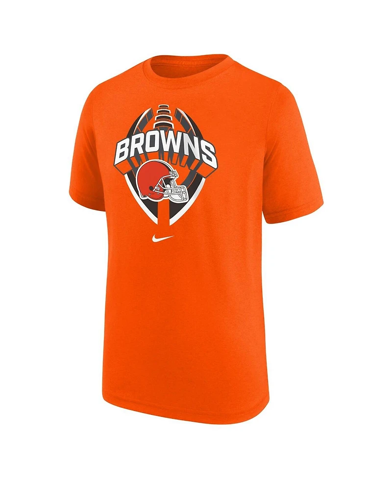 Nike Big Boys and Girls Orange Cleveland Browns Icon Legend T-Shirt