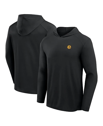 Fanatics Men's Black Pittsburgh Steelers Front Office Power Mono Long Sleeve Hoodie T-Shirt