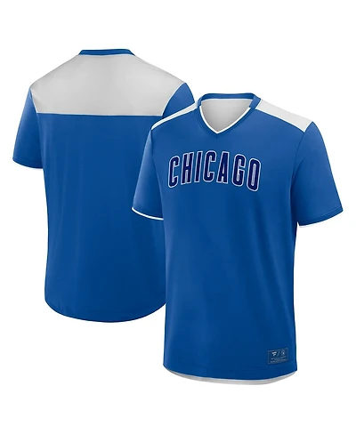 Fanatics Men's Royal Chicago Cubs Walk Off V-Neck T-Shirt