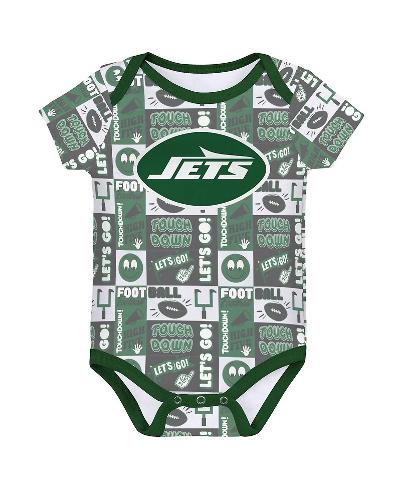 Outerstuff Baby Boys and Girls 3-Piece New York Jets Play Day Bodysuit Set