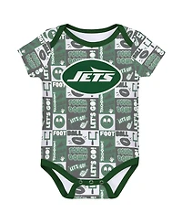 Outerstuff Baby Boys and Girls 3-Piece New York Jets Play Day Bodysuit Set
